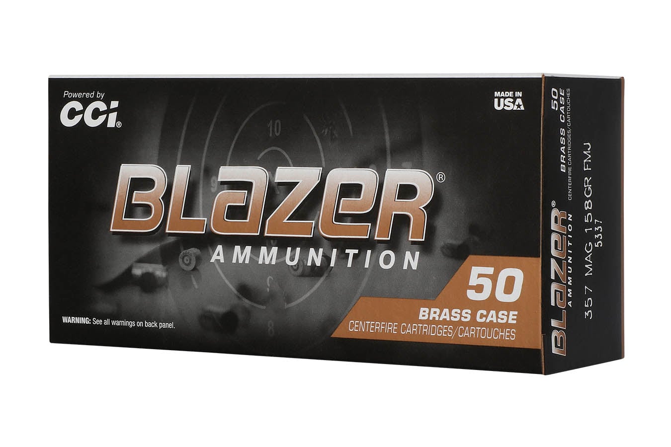 Cci 357 Magnum 158gr FMJ Blazer Brass 50/Box